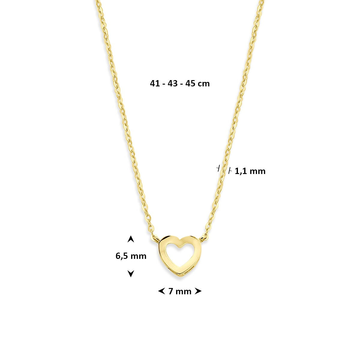 Collar de oro con corazón – collar de ancla de 14k