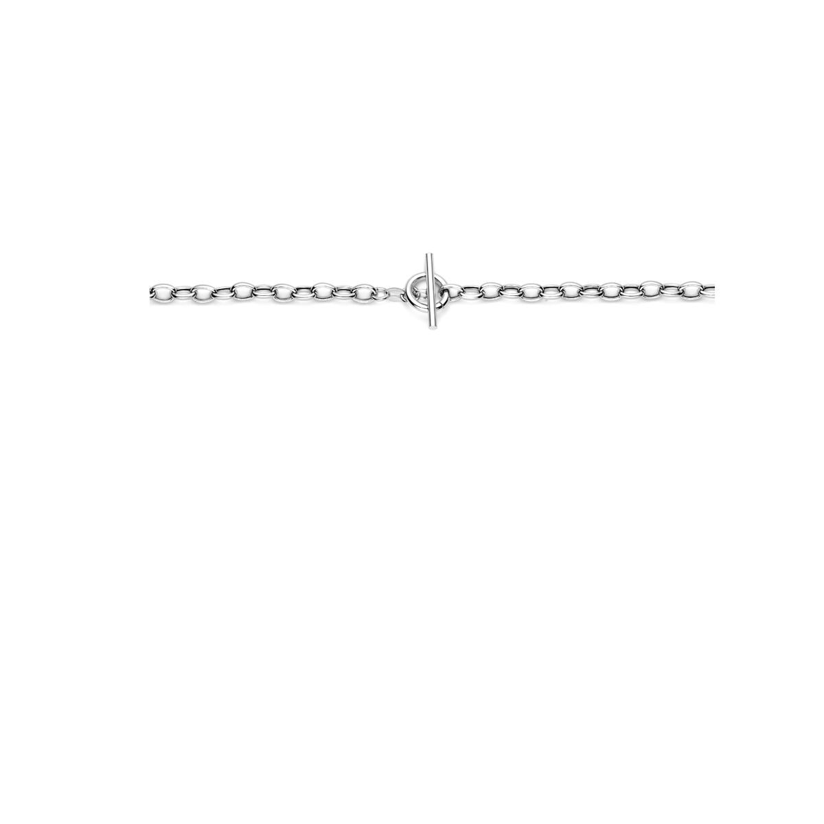 Collar de plata de mujer – collar ancla rodiado con cierre de capiteles