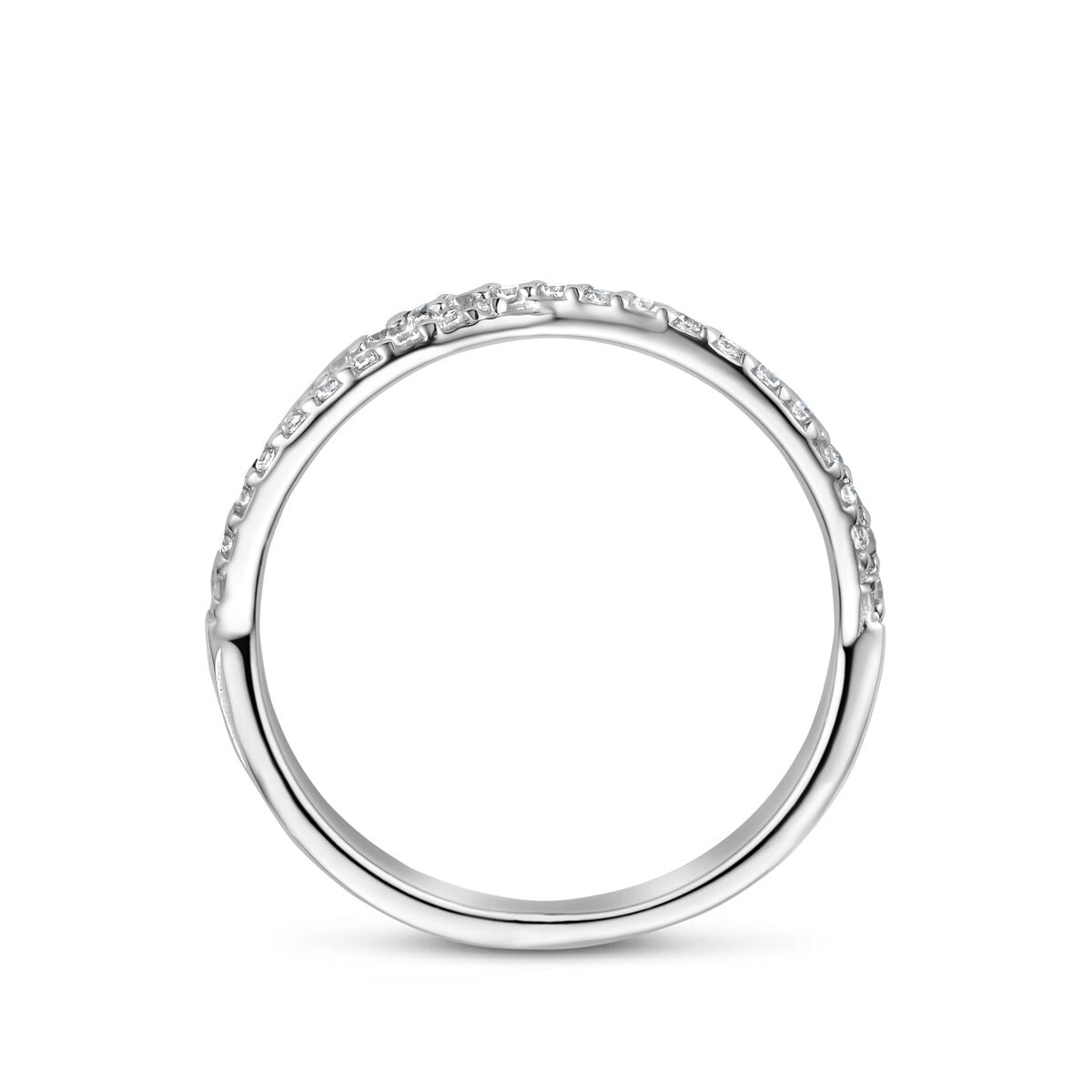 anillo de zirconia plata rodiada