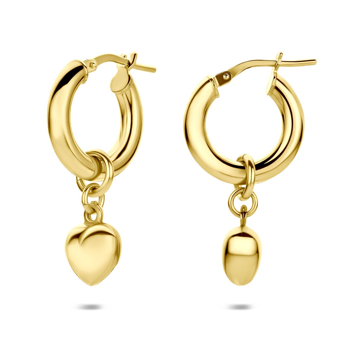 Aros de mujer chapado en oro 925 plata con corazón