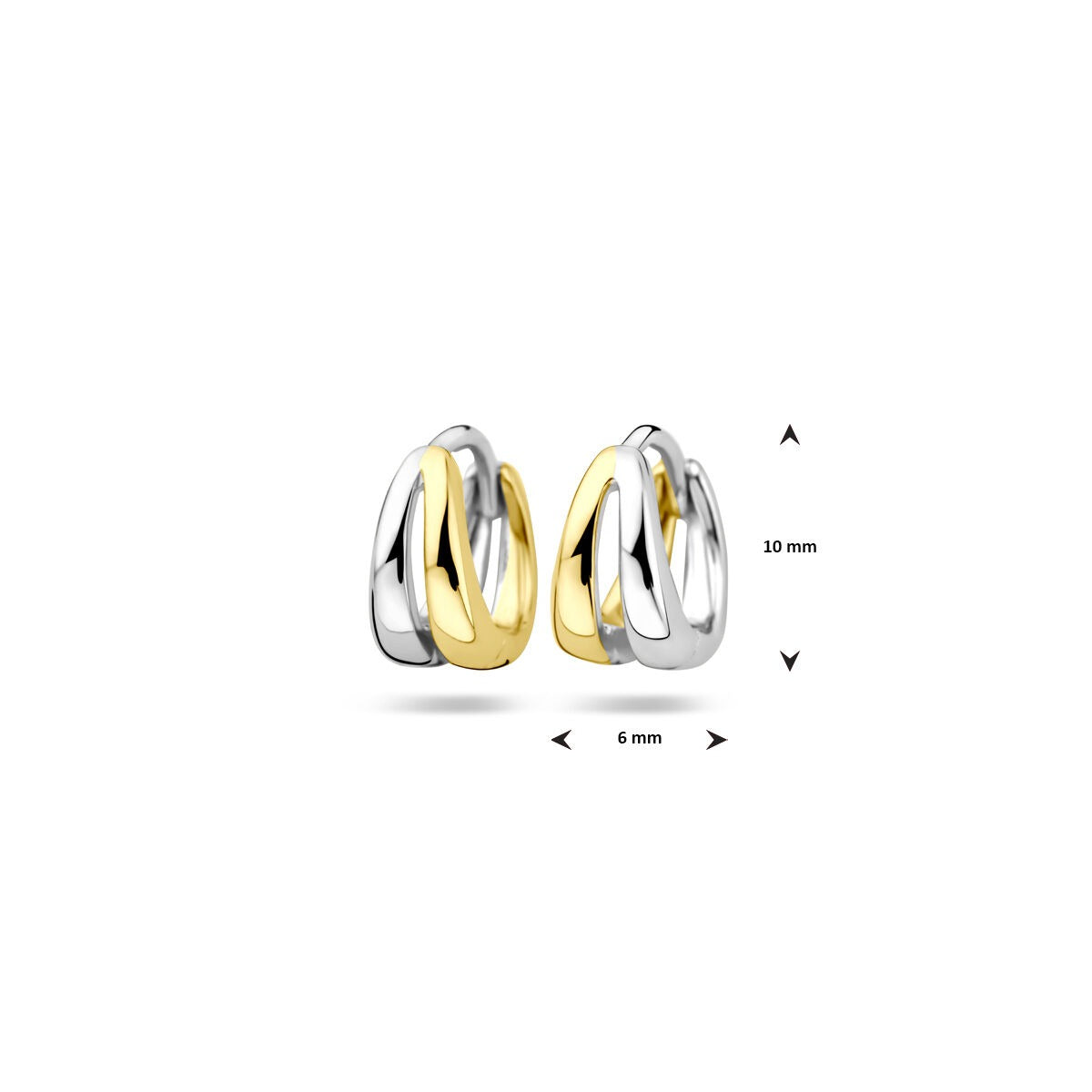 Aros chapados en oro – oro amarillo sobre plata 925, 10 x 6 mm