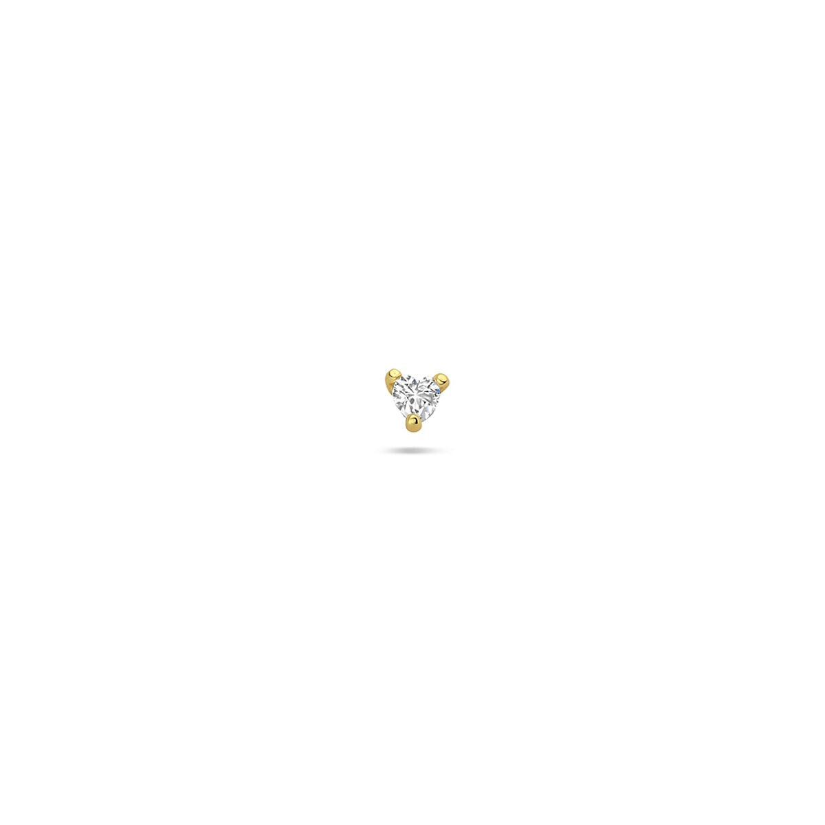Piercing plano chapado en oro con corazón de plata con circonitas – plata 925
