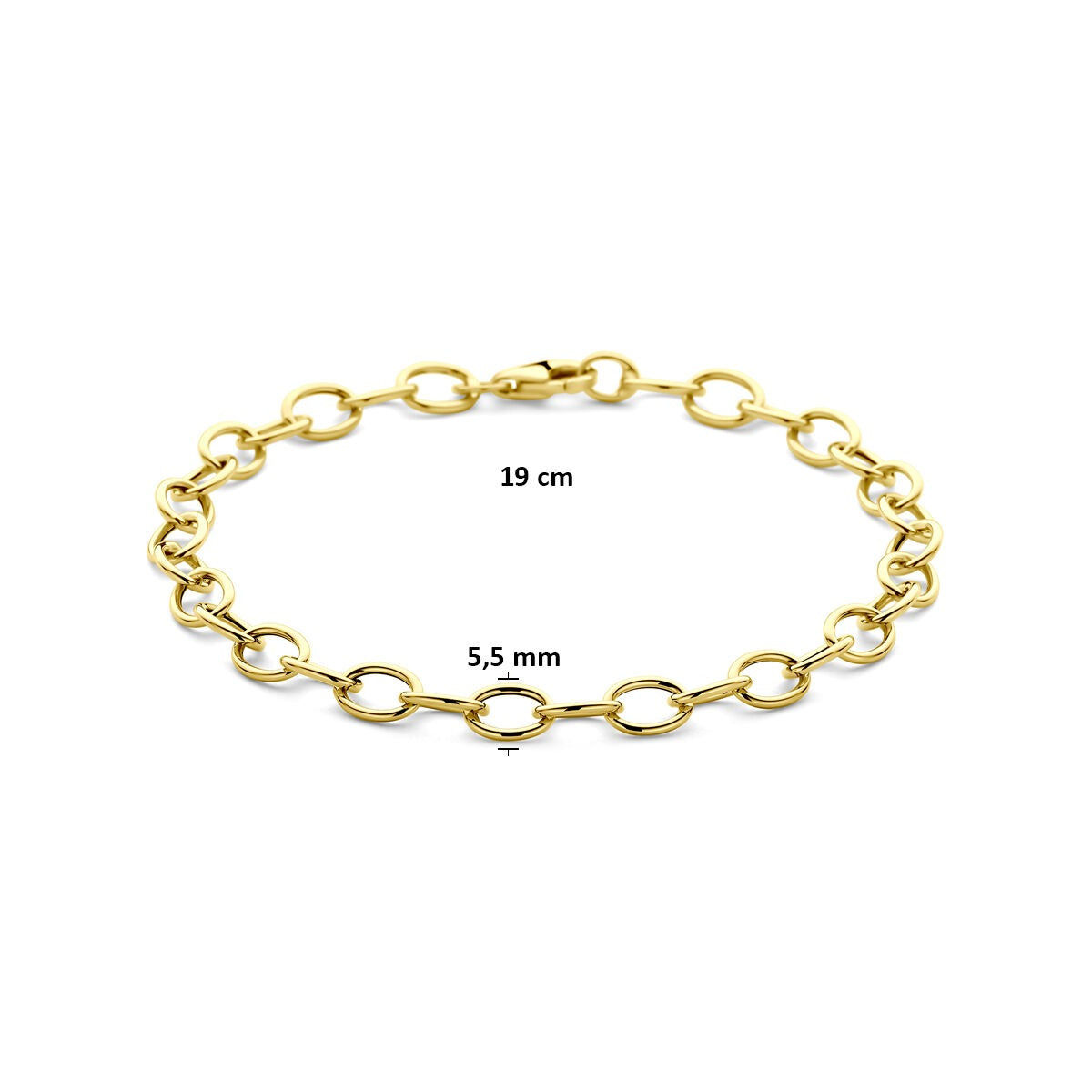 Pulsera de eslabones de ancla de oro amarillo de mujer