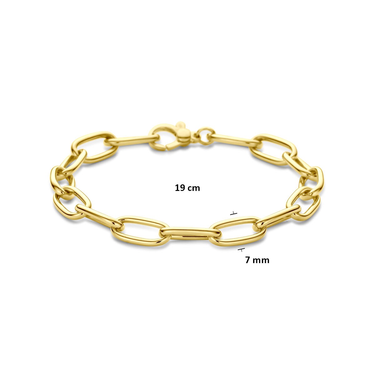 Pulsera de oro amarillo con eslabones de alambre – 7 mm