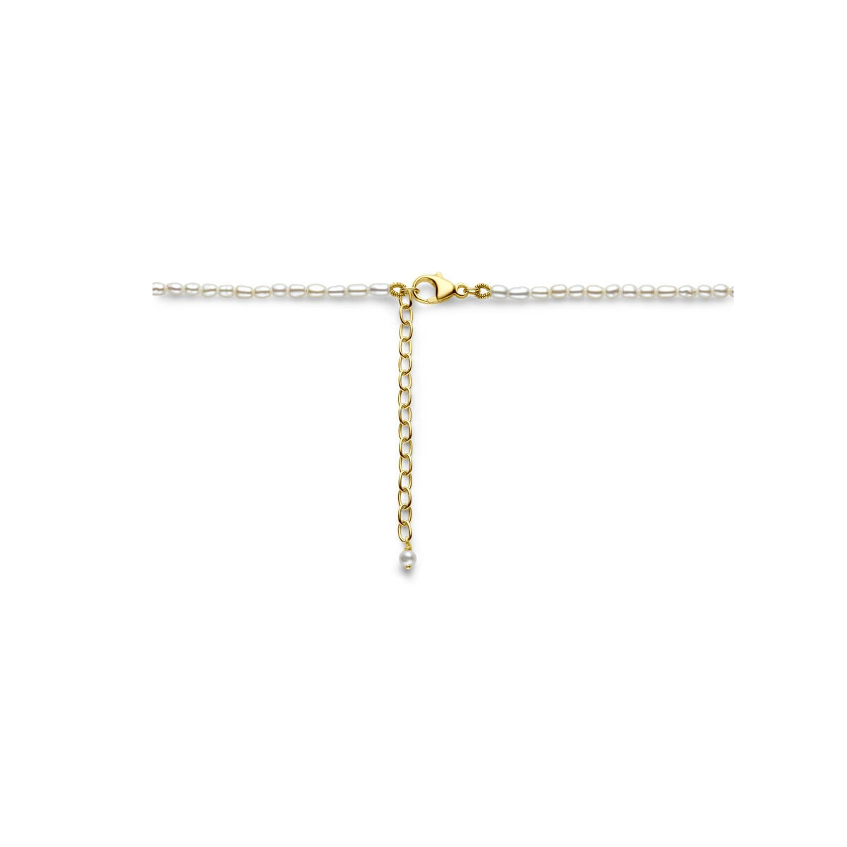 Collar de perlas con perlas de agua dulce y cierre de oro amarillo de 14k