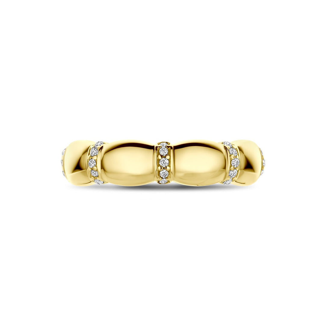 Gouden damesring met zirkonia – 14k geelgoud