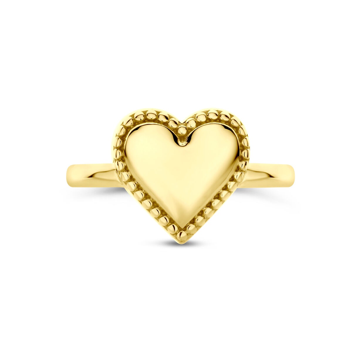 anillo de oro amarillo de 14k con corazón