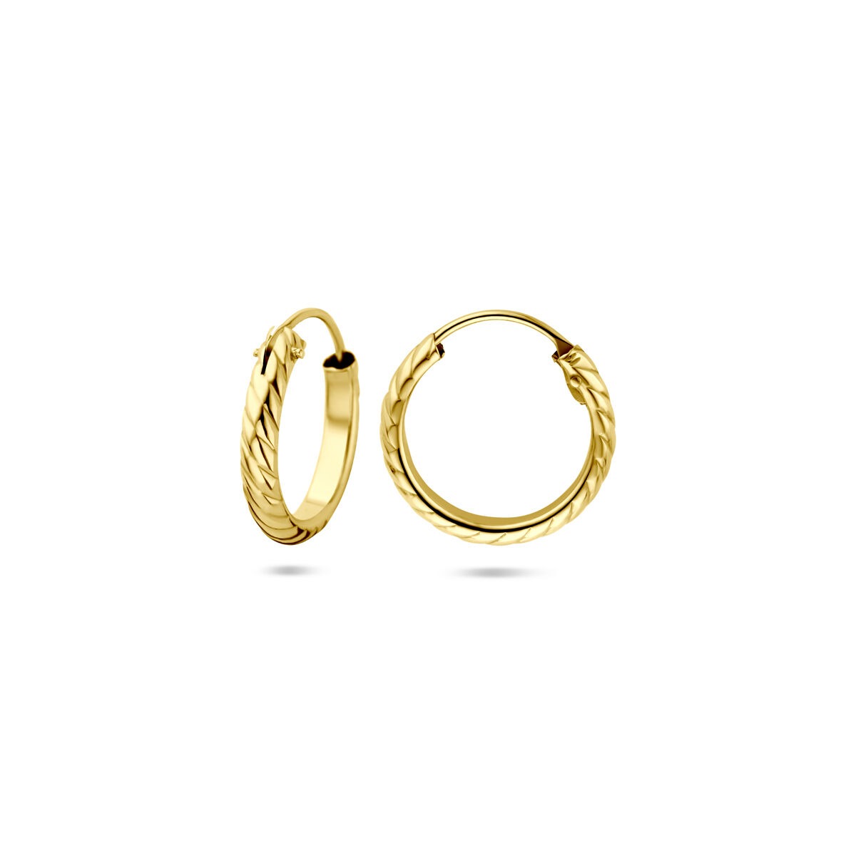 aros de oro amarillo trenzados