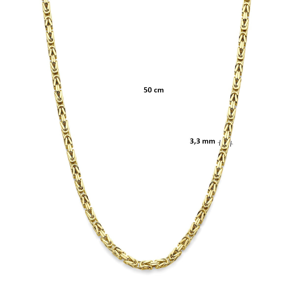 Collar de hombre de eslabones de rey – 14k oro amarillo