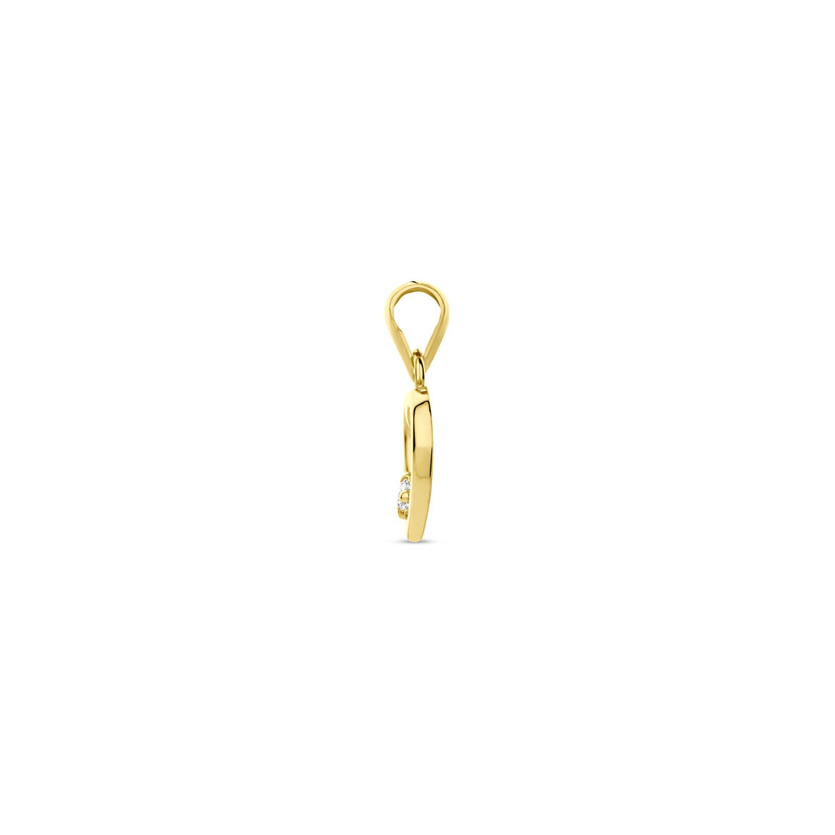colgante de oro de 14k con corazón y circonita – 13 mm