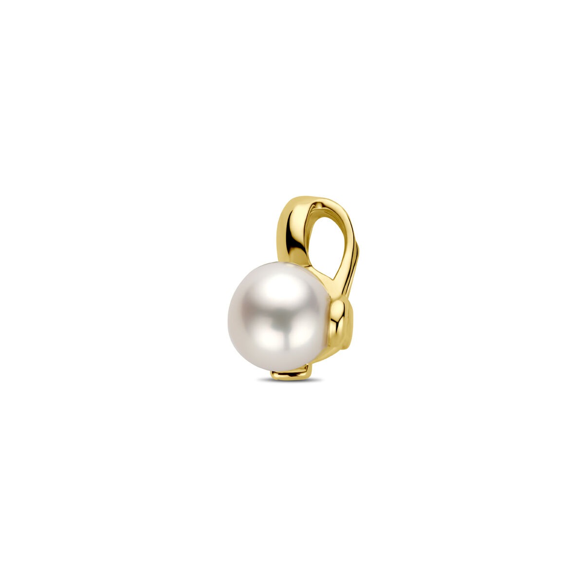 Colgante de oro con perla y diamante 14k 0.02ct h si 11 mm