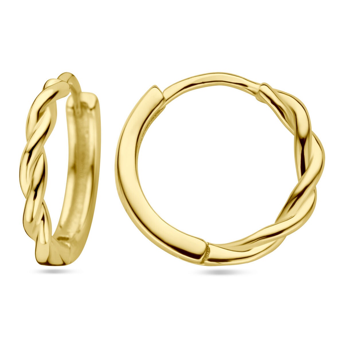Aros chapados en oro de plata – Trenzados 13x2 mm