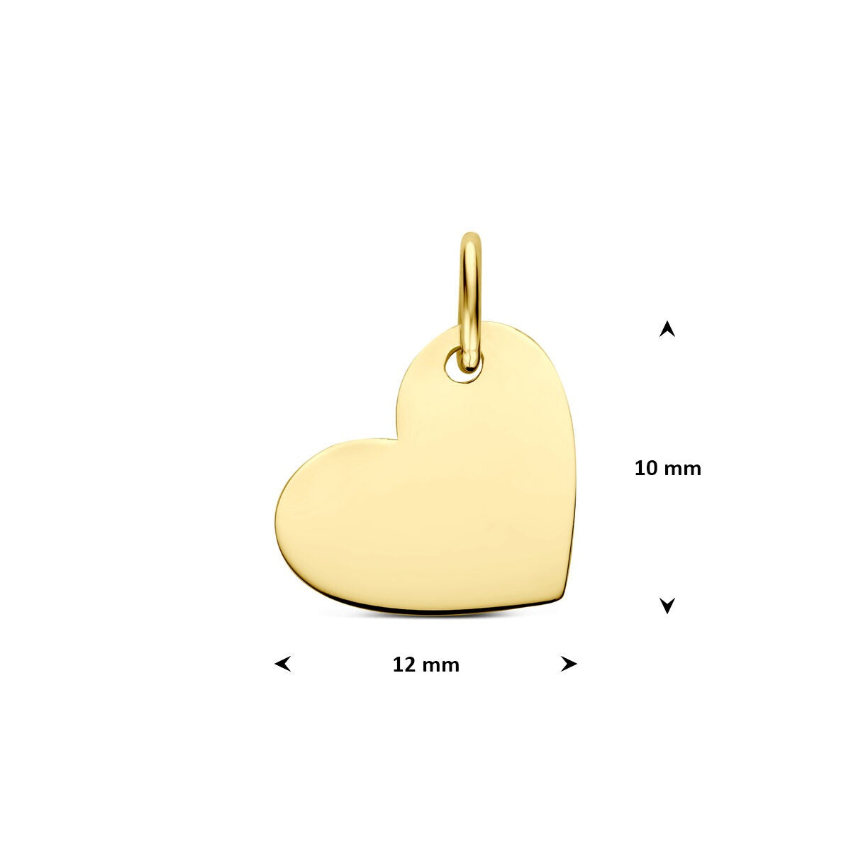 Collar de oro amarillo con colgante en forma de corazón