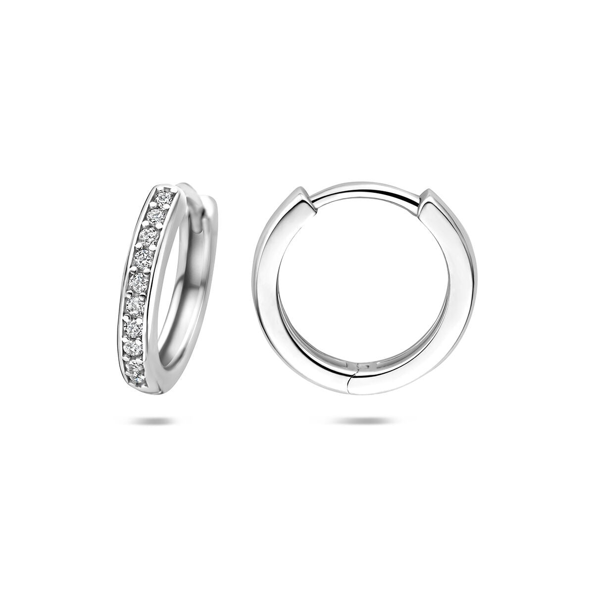 Aros de plata 925 rodiados con circonitas