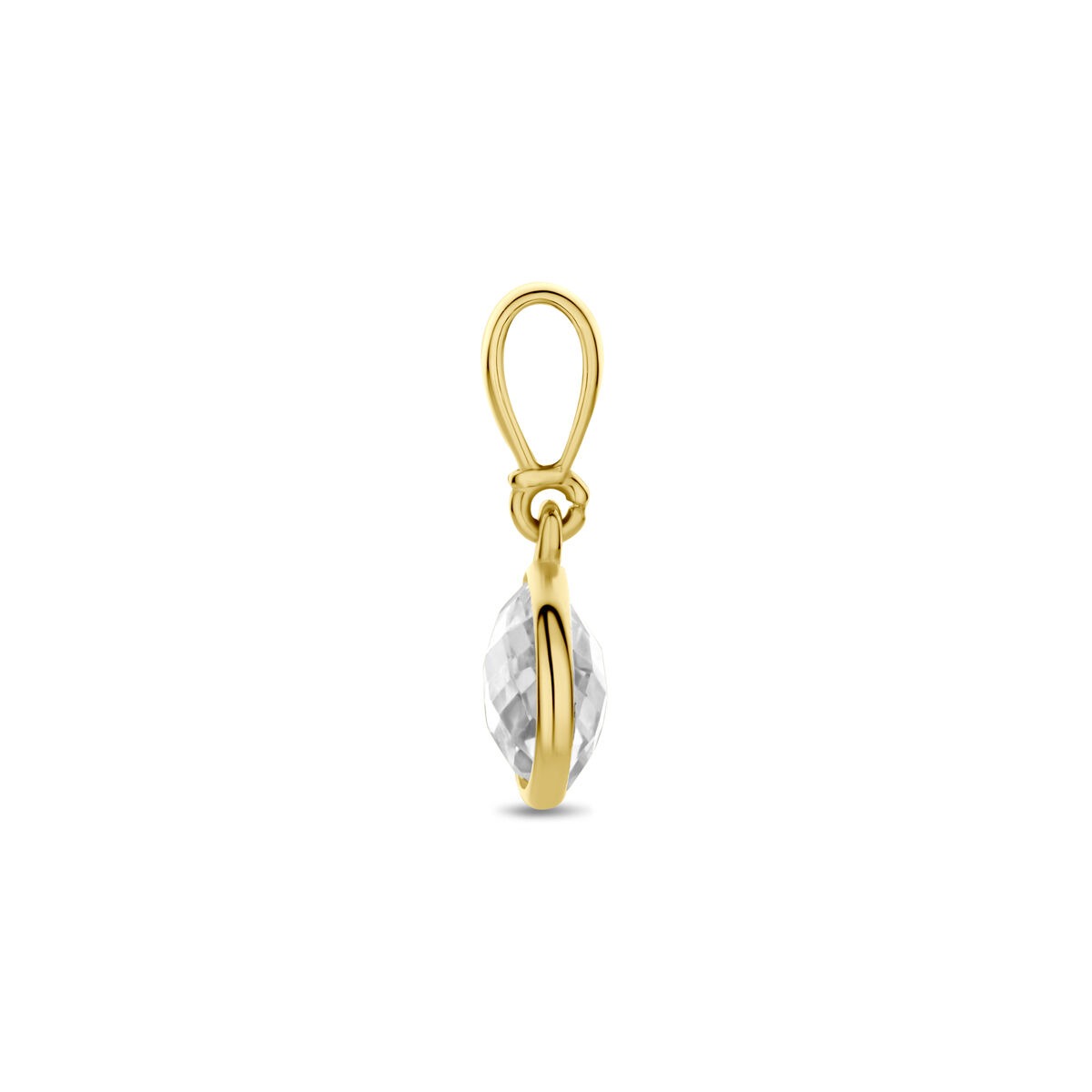 colgante de oro amarillo con circonita redonda