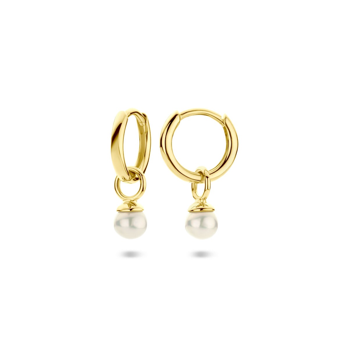 Aros chapados en oro de plata con perlas