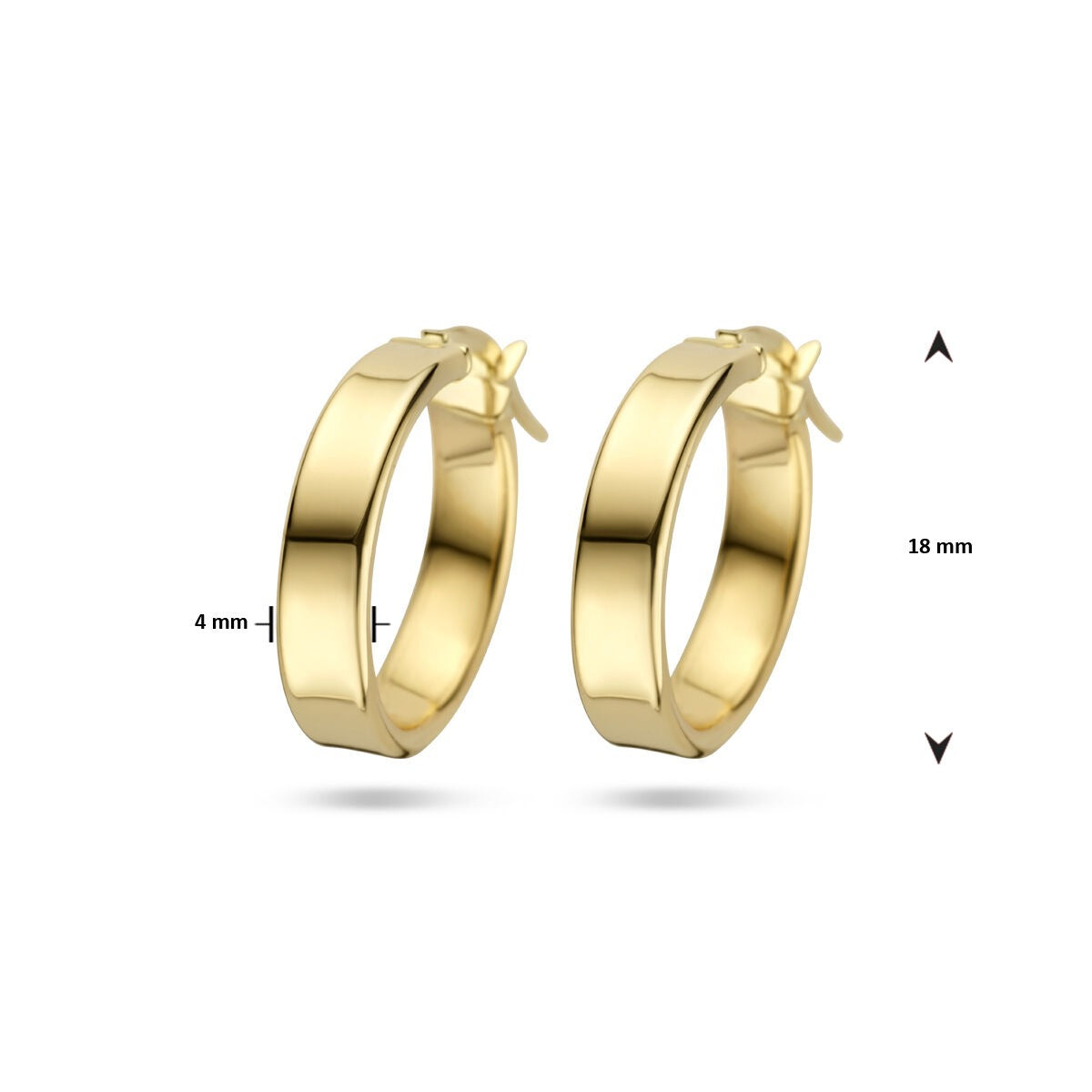 Aros de oro amarillo de 14k con 4 mm de grosor