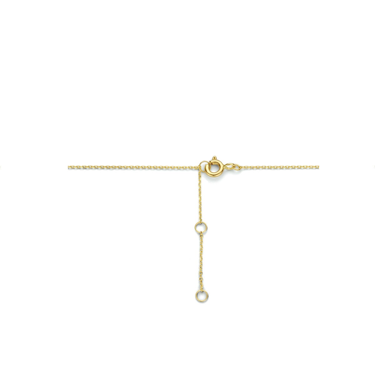 9k Geelgouden dames collier met dubbele cirkel