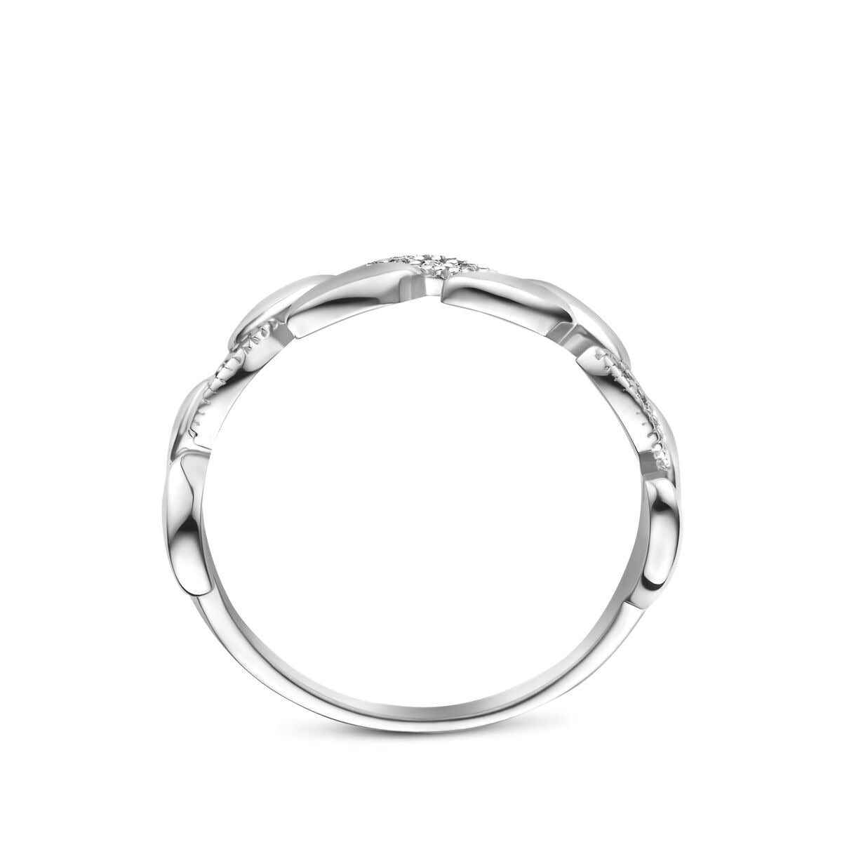 anillo de zirconia plata rodiada
