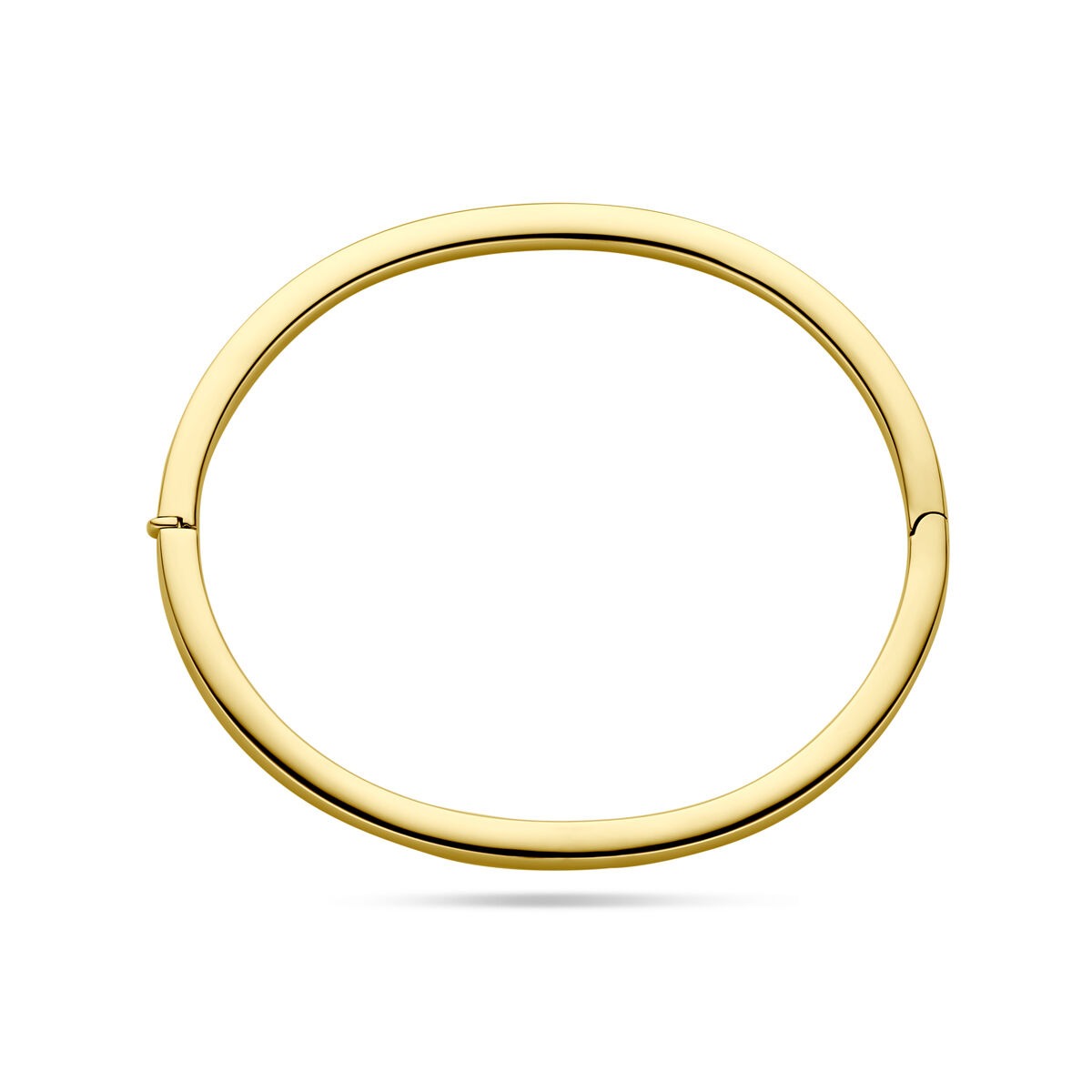 bangle de oro amarillo de 14k – 4 mm de ancho, con cierre de bisagra