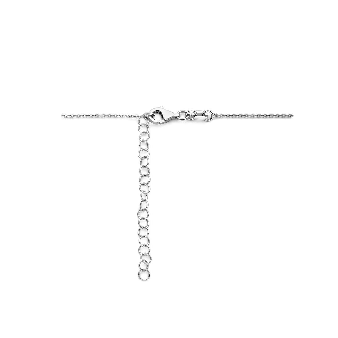 Gerhodineerd zilveren collier met hart – 42 tot 47 cm