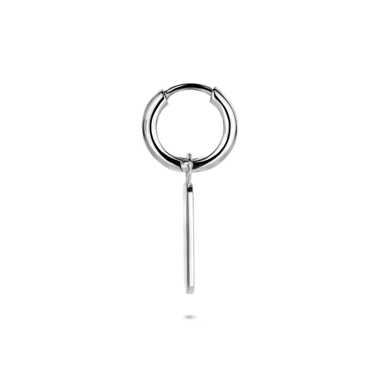 Aro rectangular de plata rodiada – por unidad