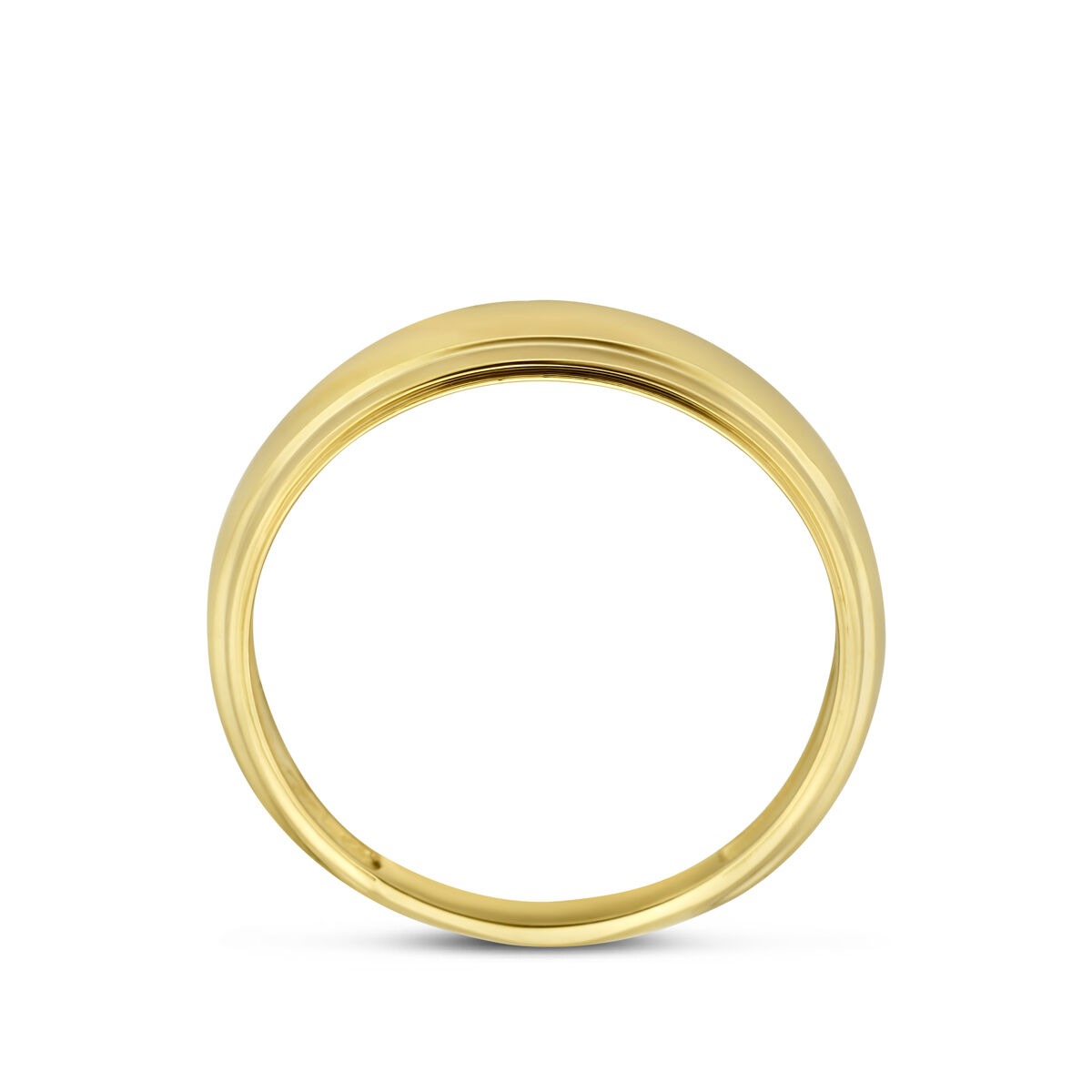 Anillo de mujer de oro amarillo de 14k con banda ancha