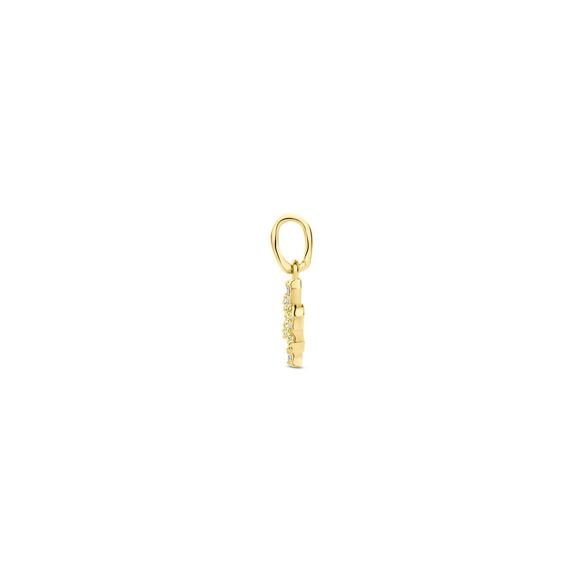 colgante de oro amarillo del signo zodiac con diamante