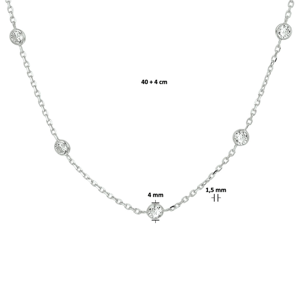 Collar de ancla de plata con circonitas - plata 925 rodiada