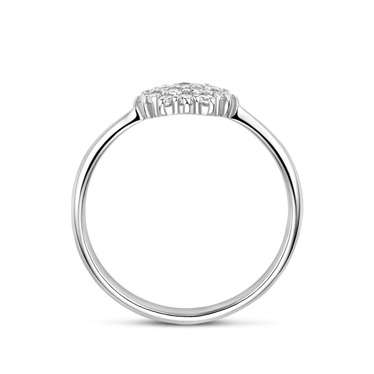 anillo de zirconia plata rodiada
