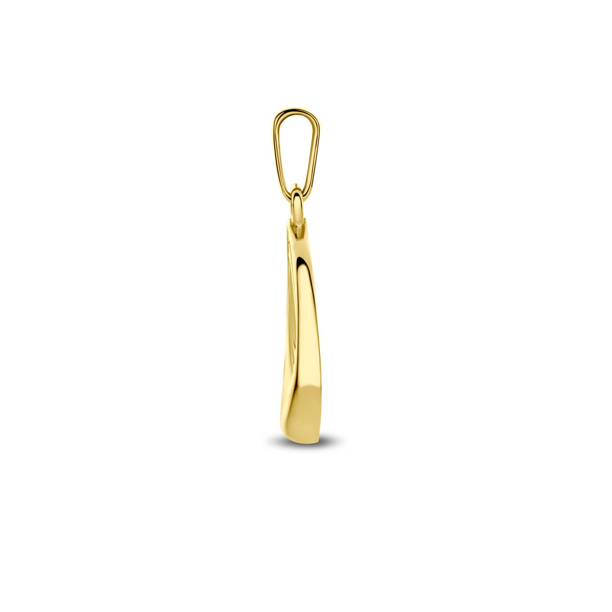 colgante de oro amarillo en forma de gota con circonitas