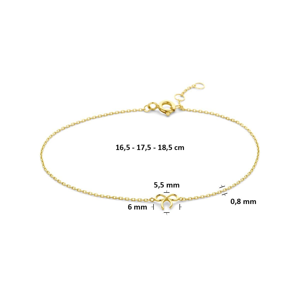 Pulsera de oro amarillo con motivo de lazo
