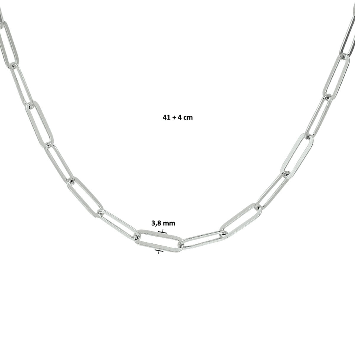 Collar de plata en forma de clip de papel – rodiado 925