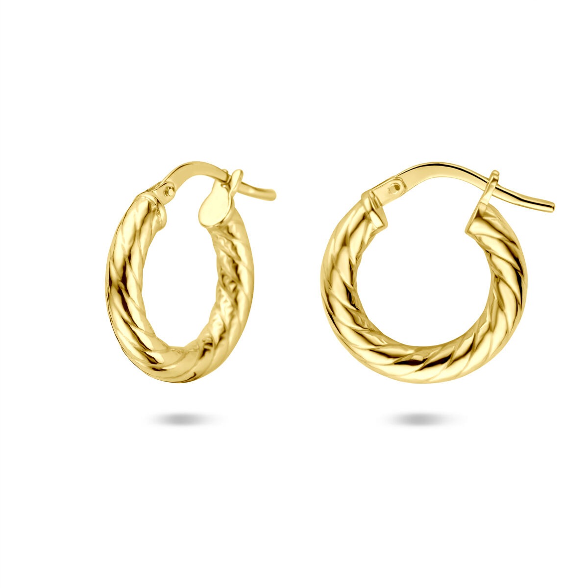 Aros de oro de mujer – 14k Silgold con 3 mm de ancho