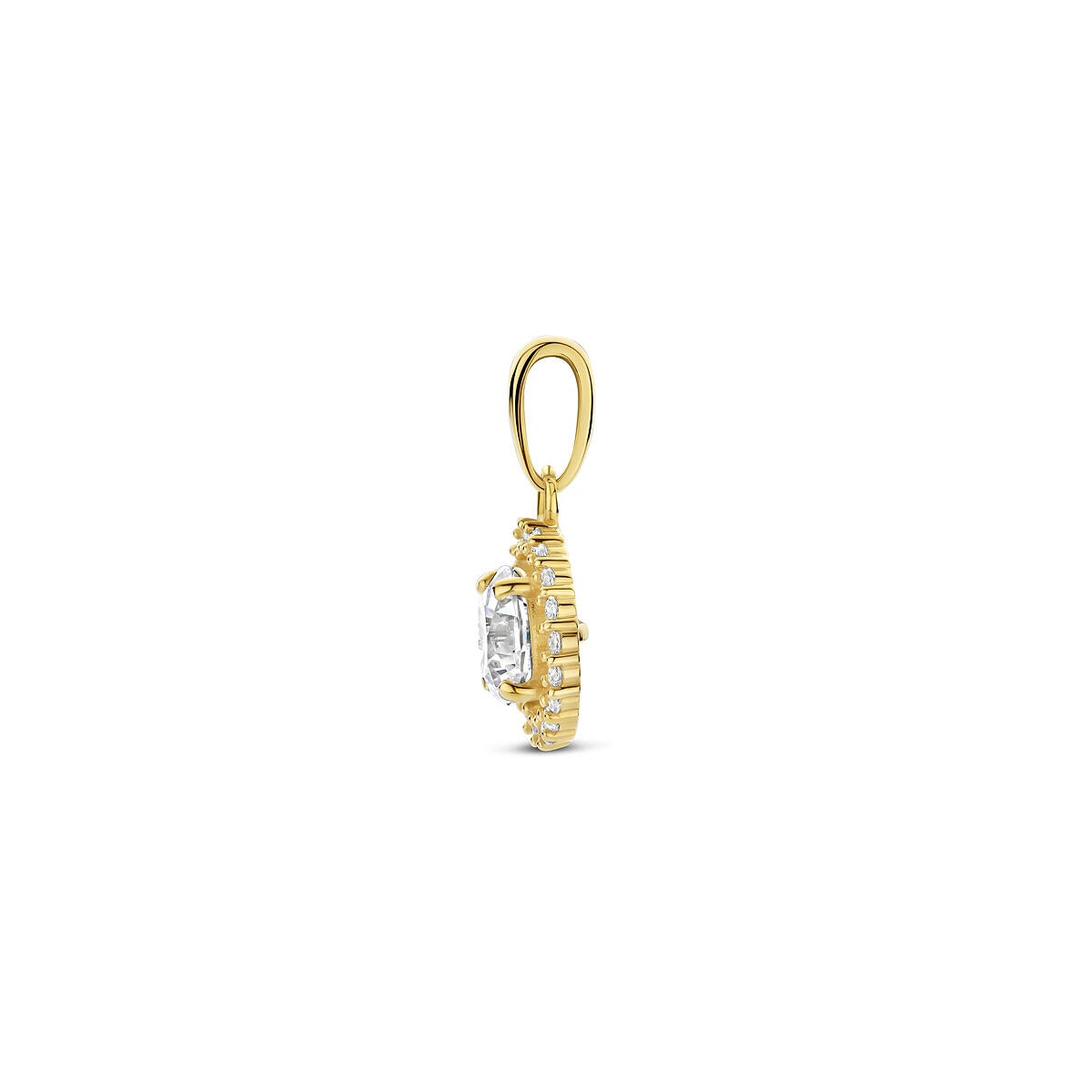 Colgante de oro con circonitas – 14k, estilo entourage