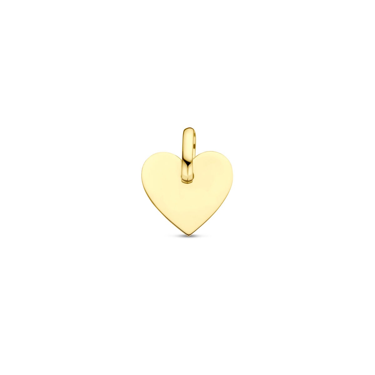 Colgante de corazón en oro amarillo de 9 quilates, con acabado pulido y forma de corazón.