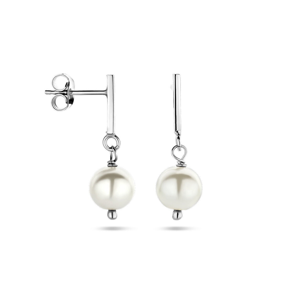 Pendientes de plata con perla de agua dulce