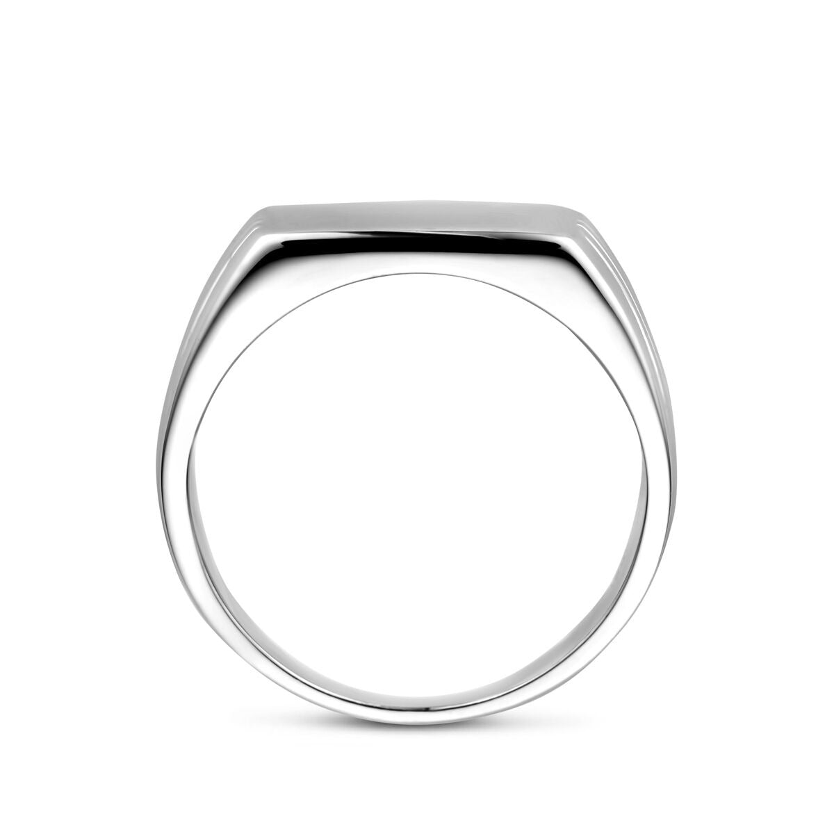 Anillo de sello de hombre en plata - Anillo de grabado rodiado