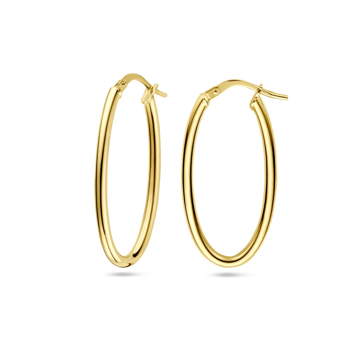 Aros de oro amarillo de 14k con núcleo de plata – 34x2mm