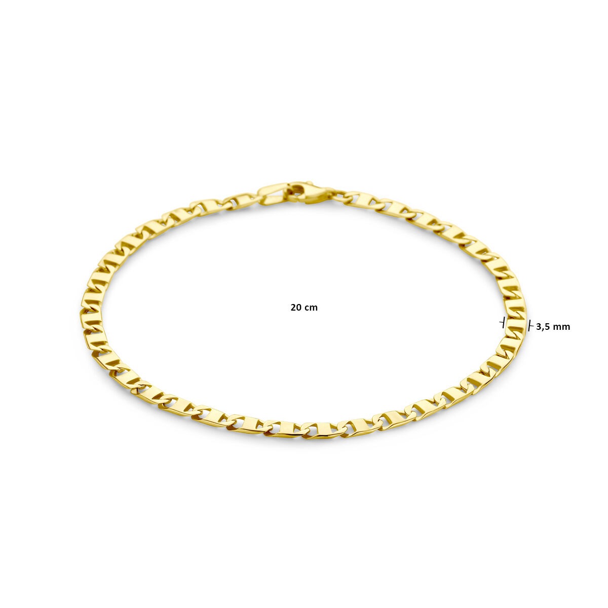 Pulsera de hombre en oro amarillo – eslabón ancla 3.5mm