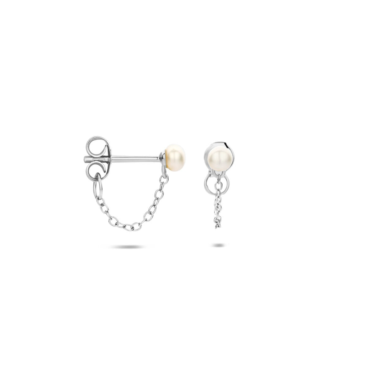 Pendientes de plata con perla – plata 925 rodiada