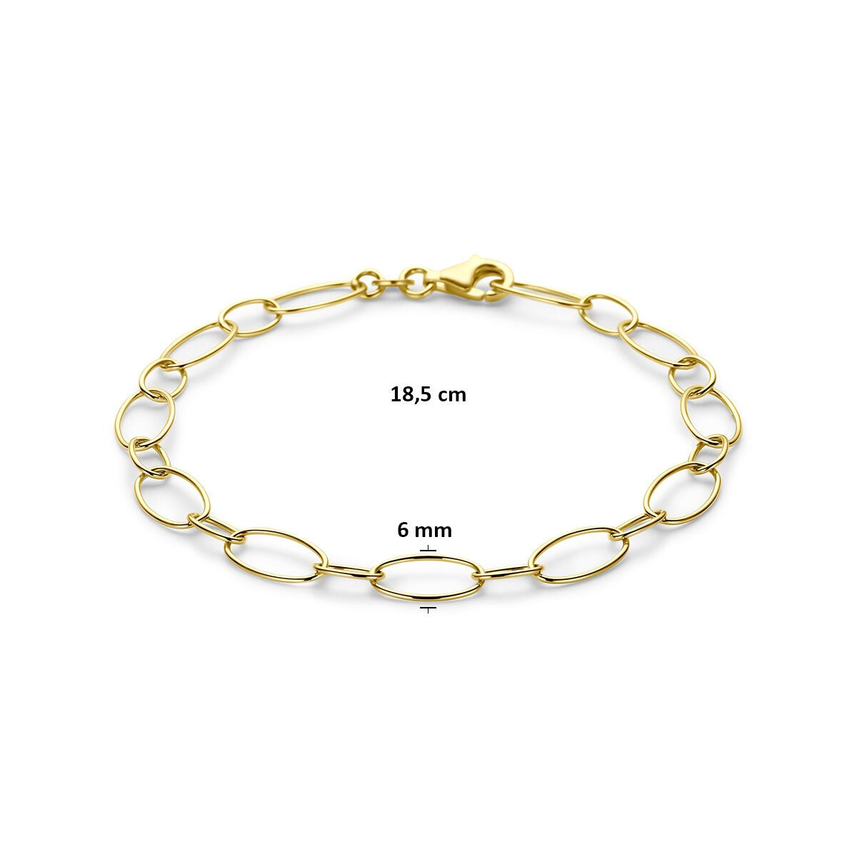 pulsera de ancla de oro amarillo de 14k
