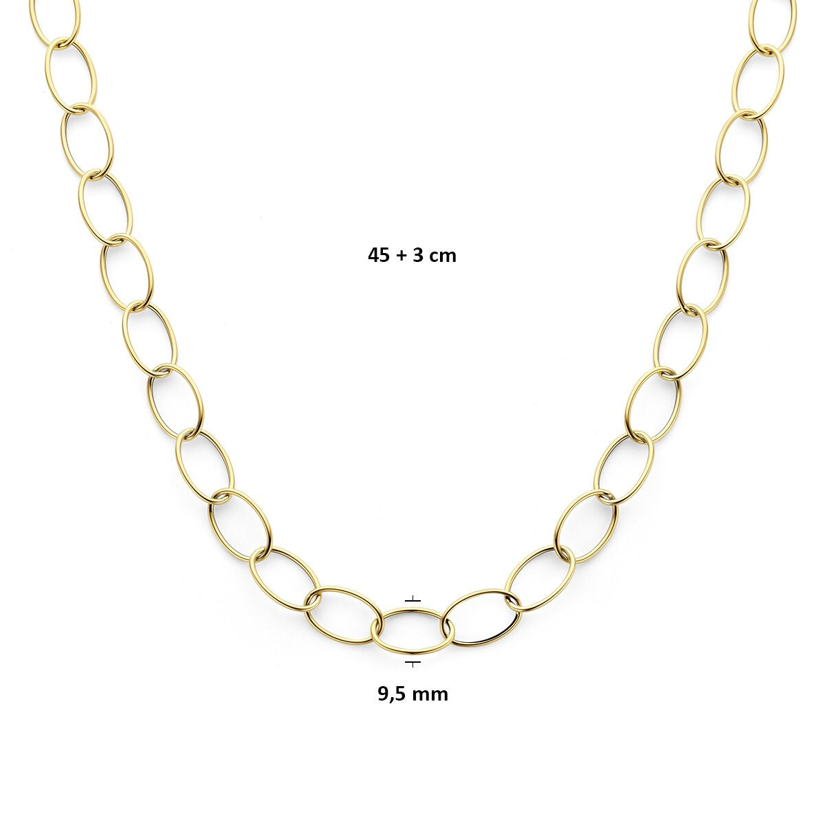 collar de ancla de oro amarillo de mujer