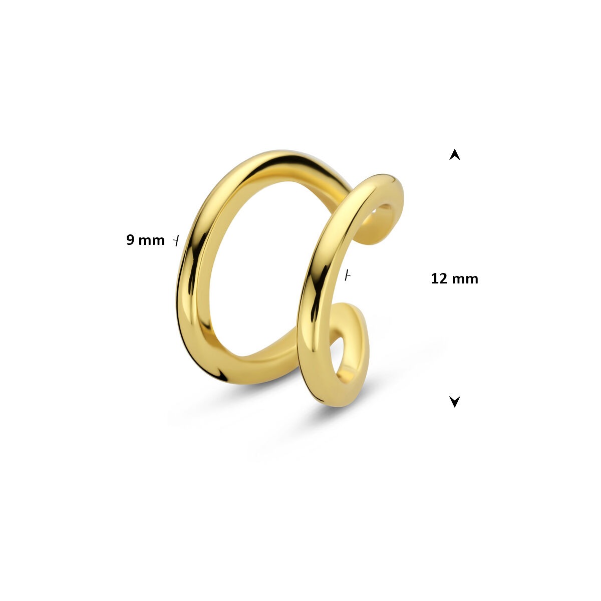 Ear cuff chapado en oro de plata – diseño llamativo sin perforación