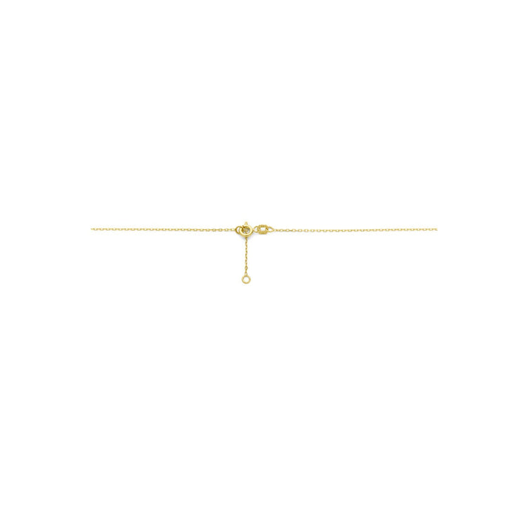 14k gouden dames ketting met cirkel en diamant – 43-45 cm