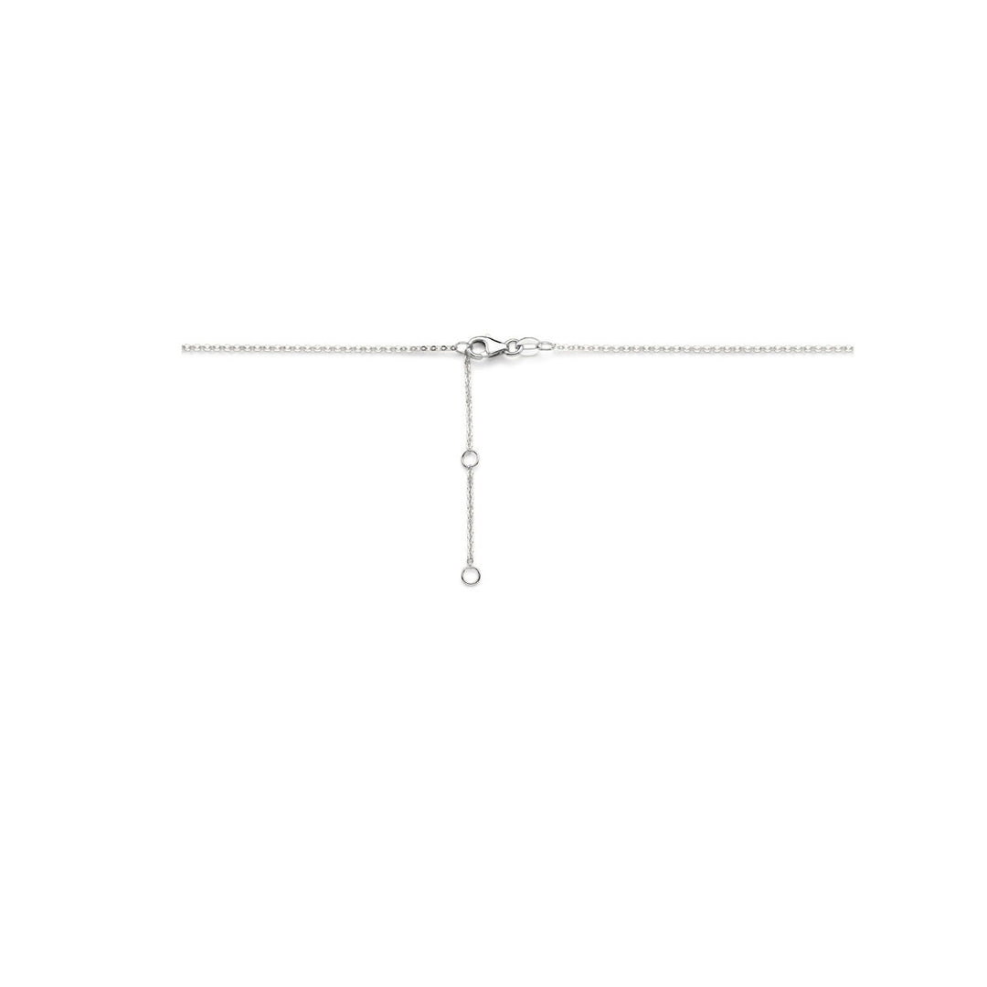 14k Witgouden Collier met Druppel Diamant