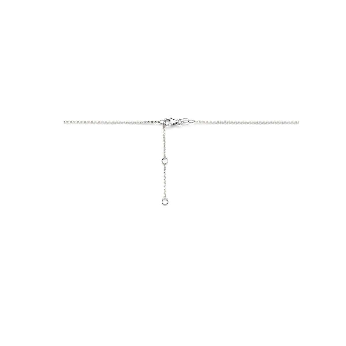 Collar de oro blanco con diamante en forma de gota