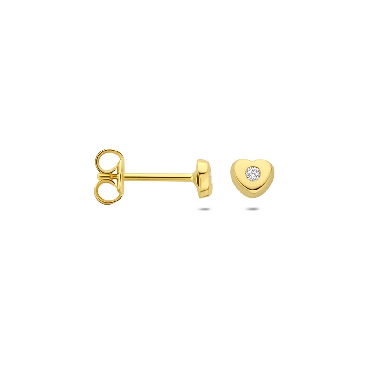 pendientes de botón de oro amarillo con diamante cultivado en laboratorio 0,03 ct