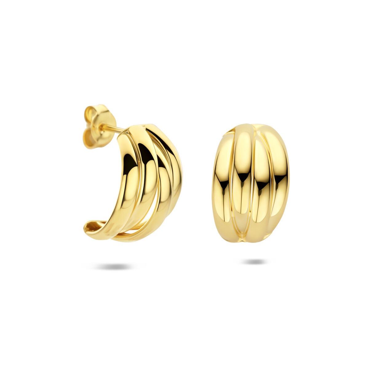 Aros de plata chapados en oro – elegancia atemporal con un brillo dorado