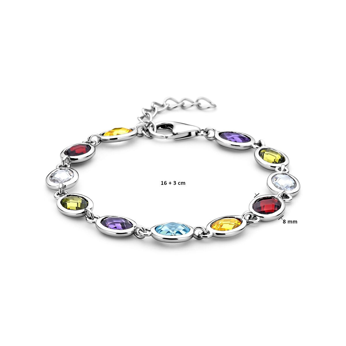 Pulsera de plata con circonitas de colores – plata 925 rodiada
